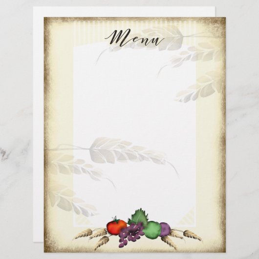 トスカーナ収穫食品の小麦のメニューのレターヘッド (正面/裏面)