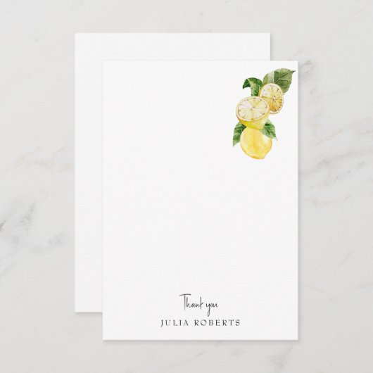 トスカーナ地中海のレモンシャワ空白のーありがとう サンキューカード (正面/裏面)