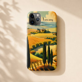 トスカーナ地方のヴィンテージなイタリア旅行ポスターの美学 iPhone 11 PROケース