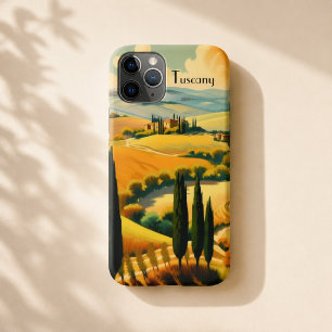 トスカーナ地方のヴィンテージなイタリア旅行ポスターの美学 iPhone 11 PROケース