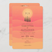 トスカーナ地方サンセットヒノキ結婚の木 招待状 (正面/裏面)