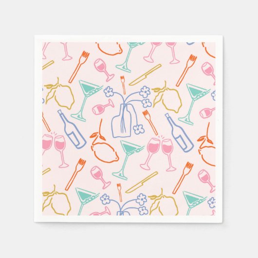 トスカーナ夕べ スタンダードカクテルナプキン (正面)