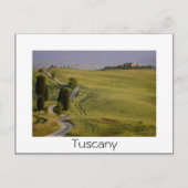 トスカーナ州のテラピルへの道の白い文字はがき ポストカード (正面)