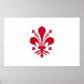 トスカーナ州フィレンツェ国旗を掲げたポスター ポスター (正面)