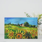 トスカーナ文房具のひまわりと田舎 便箋 (スタンド正面)