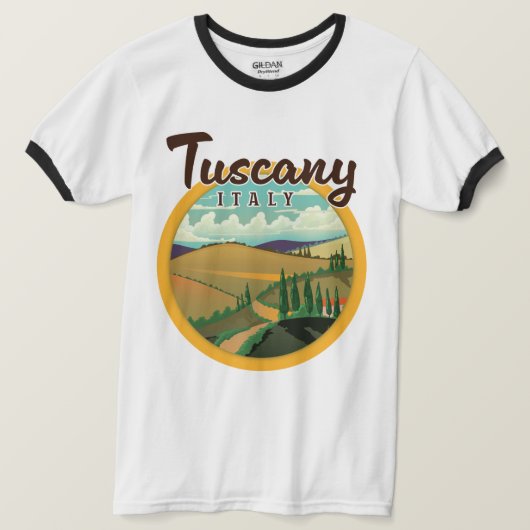 トスカーナ旅行ロゴ Tシャツ (デザイン正面)