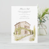 トスカーナ水彩イタリアン結婚式招待状カード 招待状 (スタンド正面)