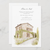 トスカーナ水彩イタリアン結婚式招待状カード 招待状 (正面/裏面)