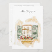 トスカーナ水彩婚約告知カード 案内状 (正面/裏面)