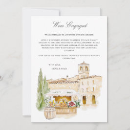 トスカーナ水彩婚約告知カード 案内状