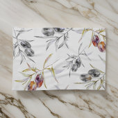 トスカーナ素朴ウウォーターカラーオリーブブランチ キッチンタオル