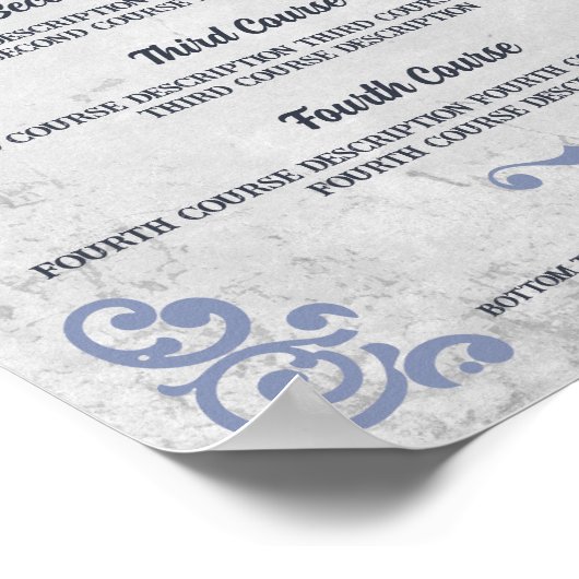 トスカーナ素朴ウエスタンシェフケータリングディナーメニュー ポスター (角)