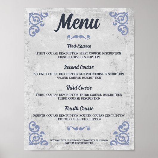 トスカーナ素朴ウエスタンシェフケータリングディナーメニュー ポスター (正面)