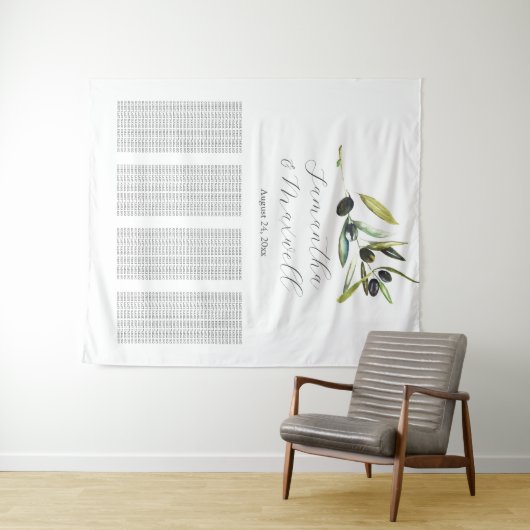 トスカーナ結婚のウェルカムサインの座席表 タペストリー (インサイチュ(横))