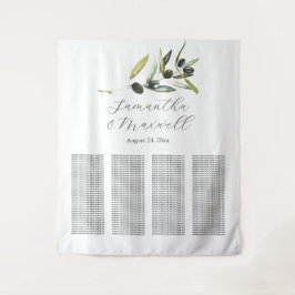 トスカーナ結婚のウェルカムサインの座席表 タペストリー