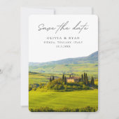 トスカーナ結婚のピエンザイタリア日付を保存 招待状 (正面)