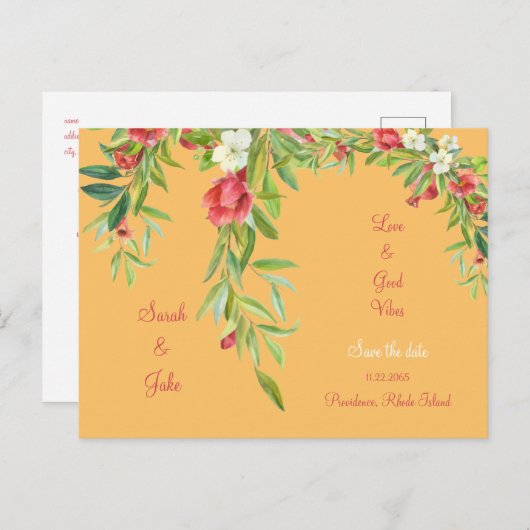 トスカーナ結婚の愛と良い雰囲気が日付を保存 案内ポストカード (正面/裏面)