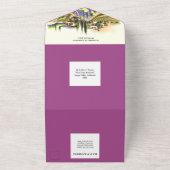 トスカーナ結婚の水色の紫イタリアンワイナリー オールインワン招待状 (外側)