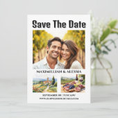 トスカーナ結婚の目的地の水彩写真シック セーブザデート (スタンド正面)