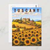 トスカーナ絵画ヒマワリの |イタリア旅行アート ポストカード (正面/裏面)