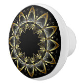 トスカーナ色金ゴールド/ブラックキッチンキャビネット セラミックノブ (右)