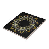 トスカーナ色金ゴールド/ブラックキッチンバックスプラッシュ～ 04 タイル (側面)