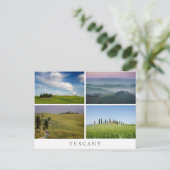 トスカーナ風景のコラージュポストカード ポストカード (スタンド正面)