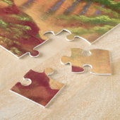 トスカーナ鮮やかの風景サンセットオレンジグリーン ジグソーパズル (側面)