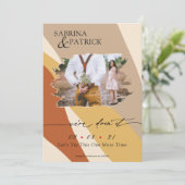 トスカーナ黄さびベージュモダン抽象芸術写真 セーブザデート (スタンド正面)