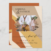 トスカーナ黄さびベージュモダン抽象芸術写真 セーブザデート (正面/裏面)