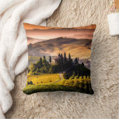 トスカーナ、イタリアの風景の写真 クッション (ブランケット)