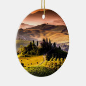 トスカーナ、イタリアの風景の写真 セラミックオーナメント (右)
