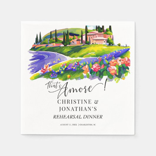 トスカーナ イタリア | イタリア料理 | リハーサルディナー スタンダードカクテルナプキン (正面)