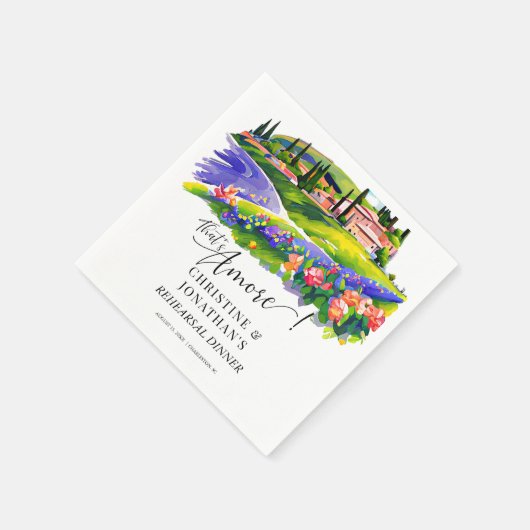 トスカーナ イタリア | イタリア料理 | リハーサルディナー スタンダードカクテルナプキン (角)