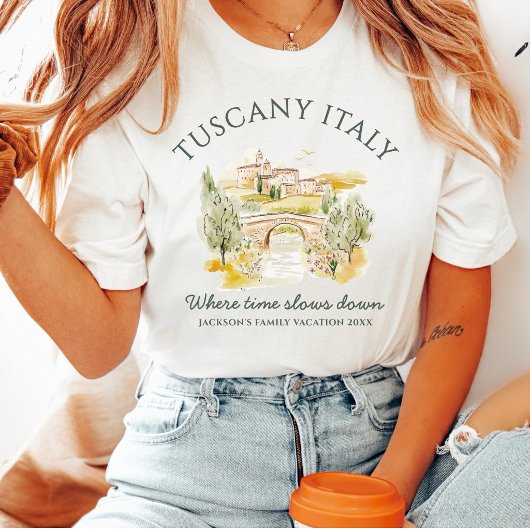 トスカーナ イタリア カスタム ファミリー バケーション Tシャツ
