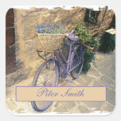 トスカーナ。イタリア。コルトナ。自転車。 スクエアシール (正面)