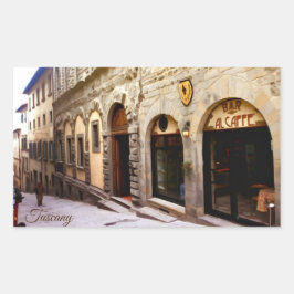 トスカーナ。イタリア。コルトナ。 長方形シール