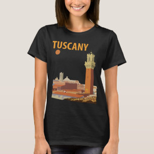 トスカーナ イタリア タワー レトロ トラベル Tシャツ