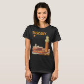 トスカーナ イタリア タワー レトロ トラベル Tシャツ (正面フル)