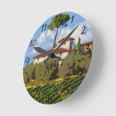 トスカーナ·イタリア·ポスター ラウンド壁時計 (傾斜)