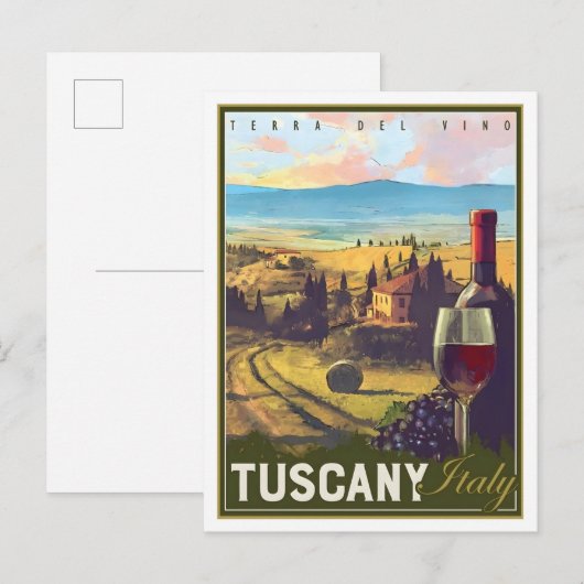 トスカーナ イタリア ヴィンテージ 旅行 ポストカード (正面/裏面)