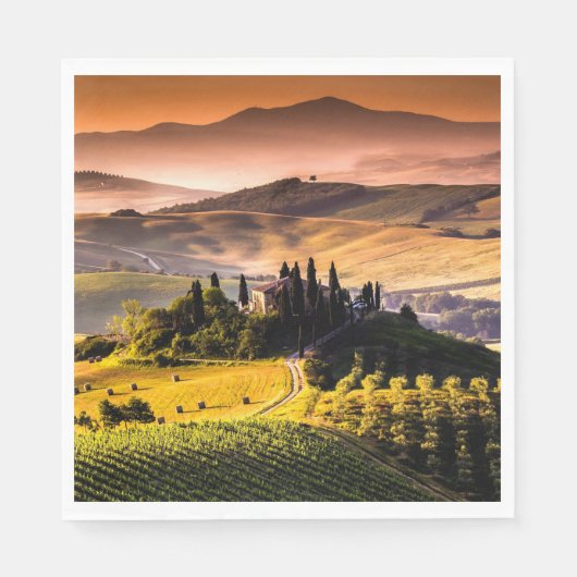 トスカーナ，イタリア – 風景写真 スタンダードランチョンナプキン (正面)