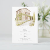 トスカーナ ウォーターカラー イタリア ブライダルシャワー 招待状 (スタンド正面)