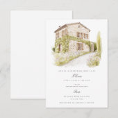トスカーナ ウォーターカラー イタリア ブライダルシャワー 招待状 (正面/裏面)
