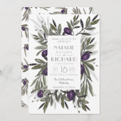 トスカーナ・オリーブの結婚式の招待 招待状 (正面/裏面)