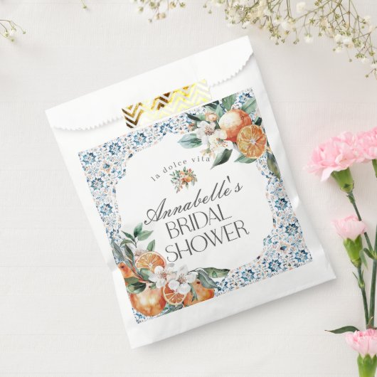 トスカーナ タイル トスカーナのウェディング シャワー デザート フェイバーバッグ (封をした状態)