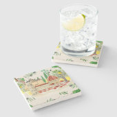 トスカーナ、トスカーナ、イタリア、オリーブ、レモン、柑橘類   のクシ ストーンコースター (横)