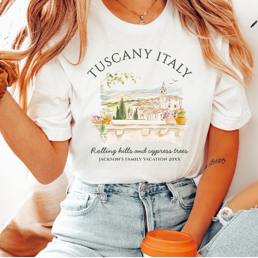 トスカーナ フィレンツェ イタリア カスタム サイプレスツリー Tシャツ