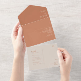 トスカーナ |モダンミニマ結婚リスト オールインワン招待状