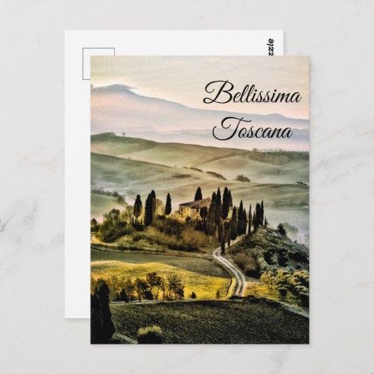 *~*トスカーナ。Bellissima Toscanaイタリアン言語 ポストカード (正面/裏面)